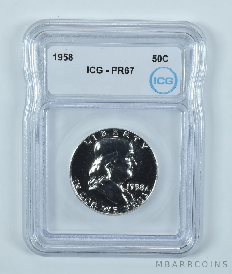 1958 Franklin Half Dollar PR67 ICG