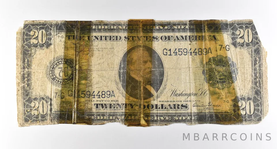 1914 $20 Chicago IL FRN Large Note Blue Seal *2816