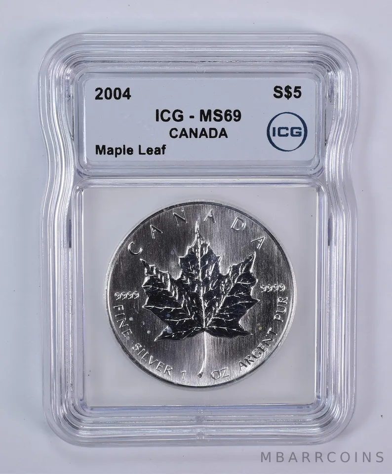 2004 Canada 5 Dollars Silver Maple Leaf MS69 ICG