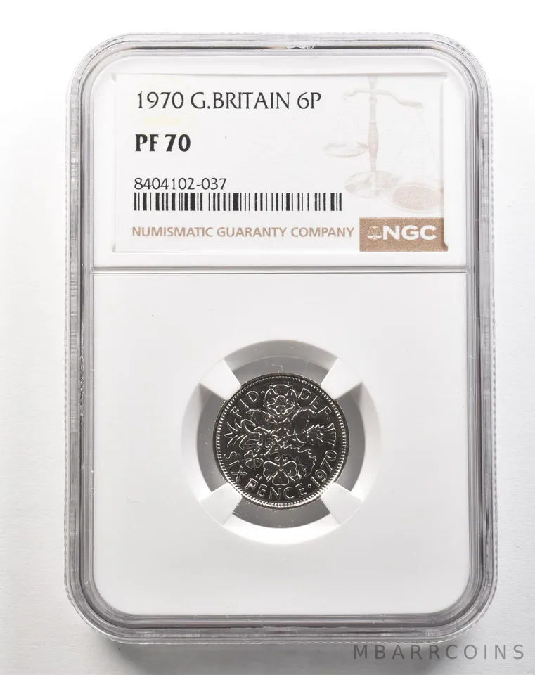 1970 Great Britain 6 Pence PF70 NGC *5162