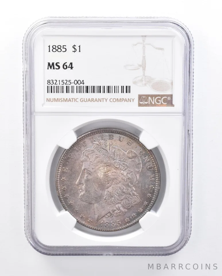 1885 Morgan Silver Dollar MS64 NGC Beautiful Tone *4523