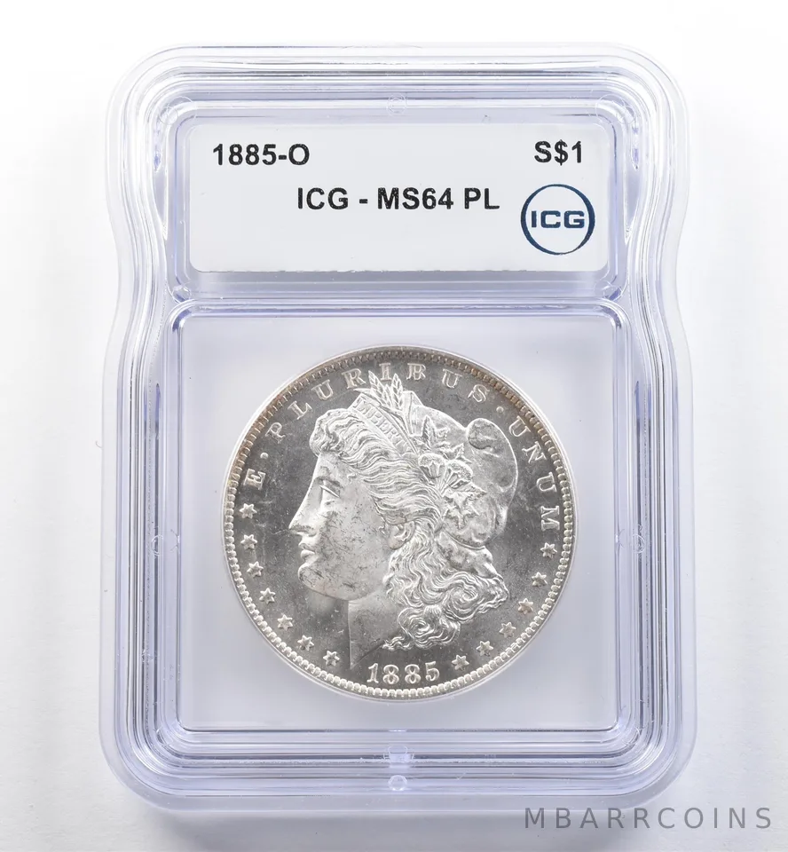 1885-O Morgan Silver Dollar MS64 PL ICG *6020