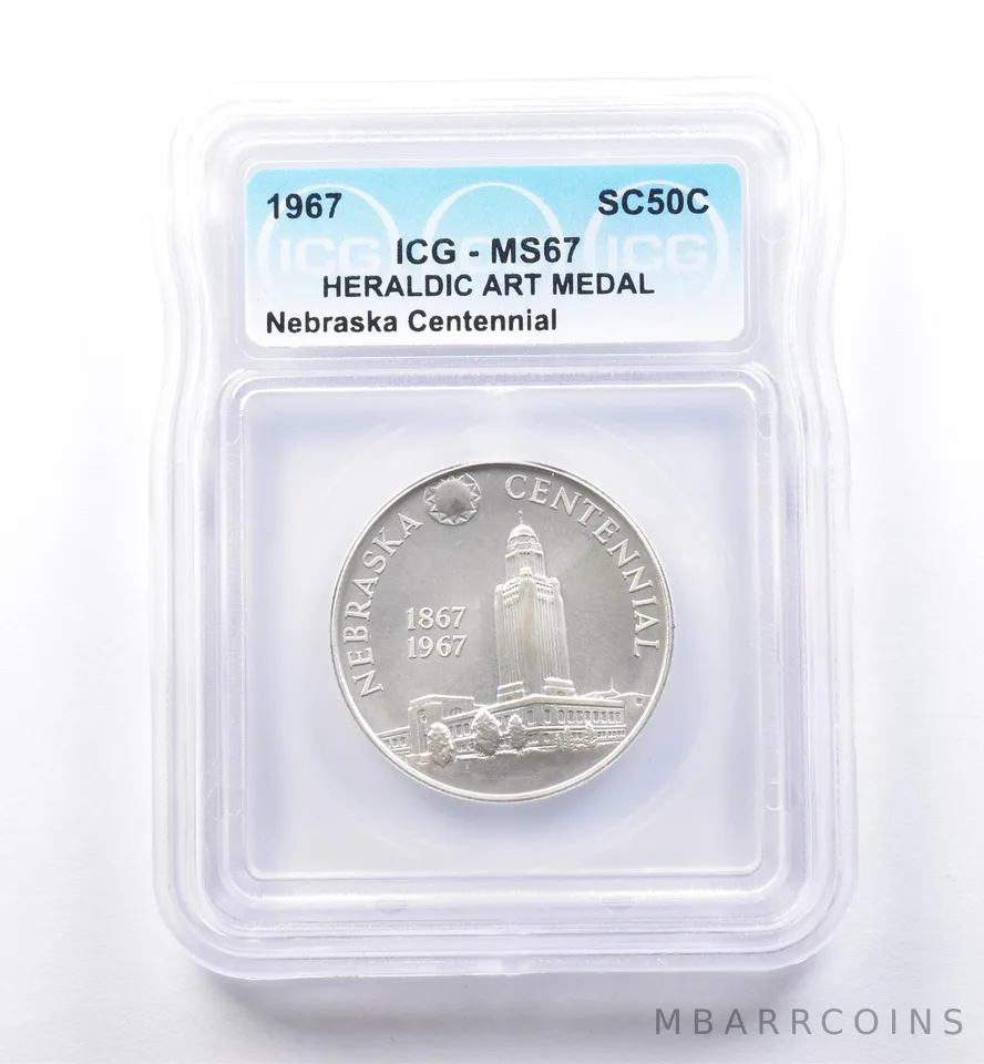 1967 So Called Half Dollar Nebraska Centennial MS67 ICG *8521