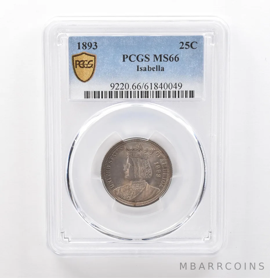 1893 Isabella Quarter MS66 PCGS Beautiful Tone *7610