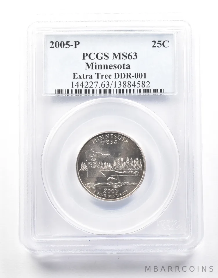 2005-P Washington State Quarter Minnesota Extra Tree DDR-001 MS63 PCGS *2141