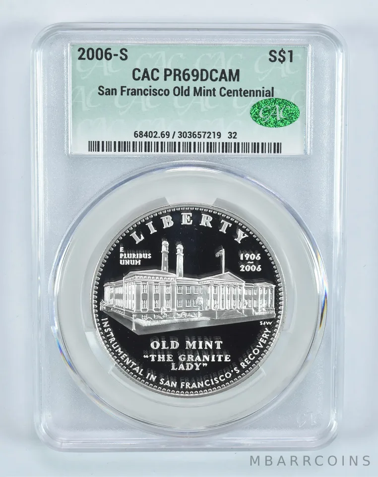 2006-S Old Mint Commemorative Silver Dollar PR69 DCAM CAC CACg
