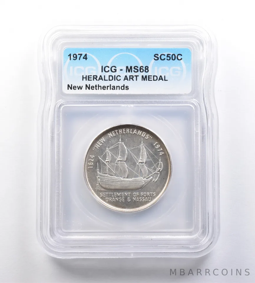1974 So-Called Half Dollar New Netherlands MS68 ICG *7205