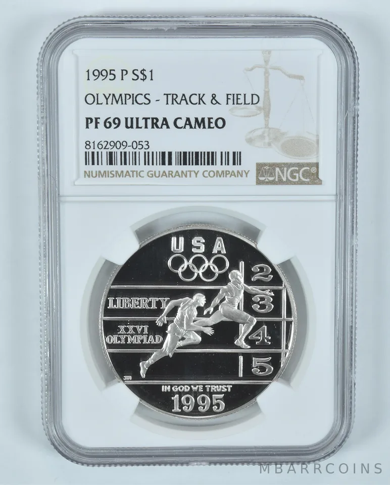1995-P Olympic Track & Field Commemorative Silver Dollar PF69 UCAM NGC