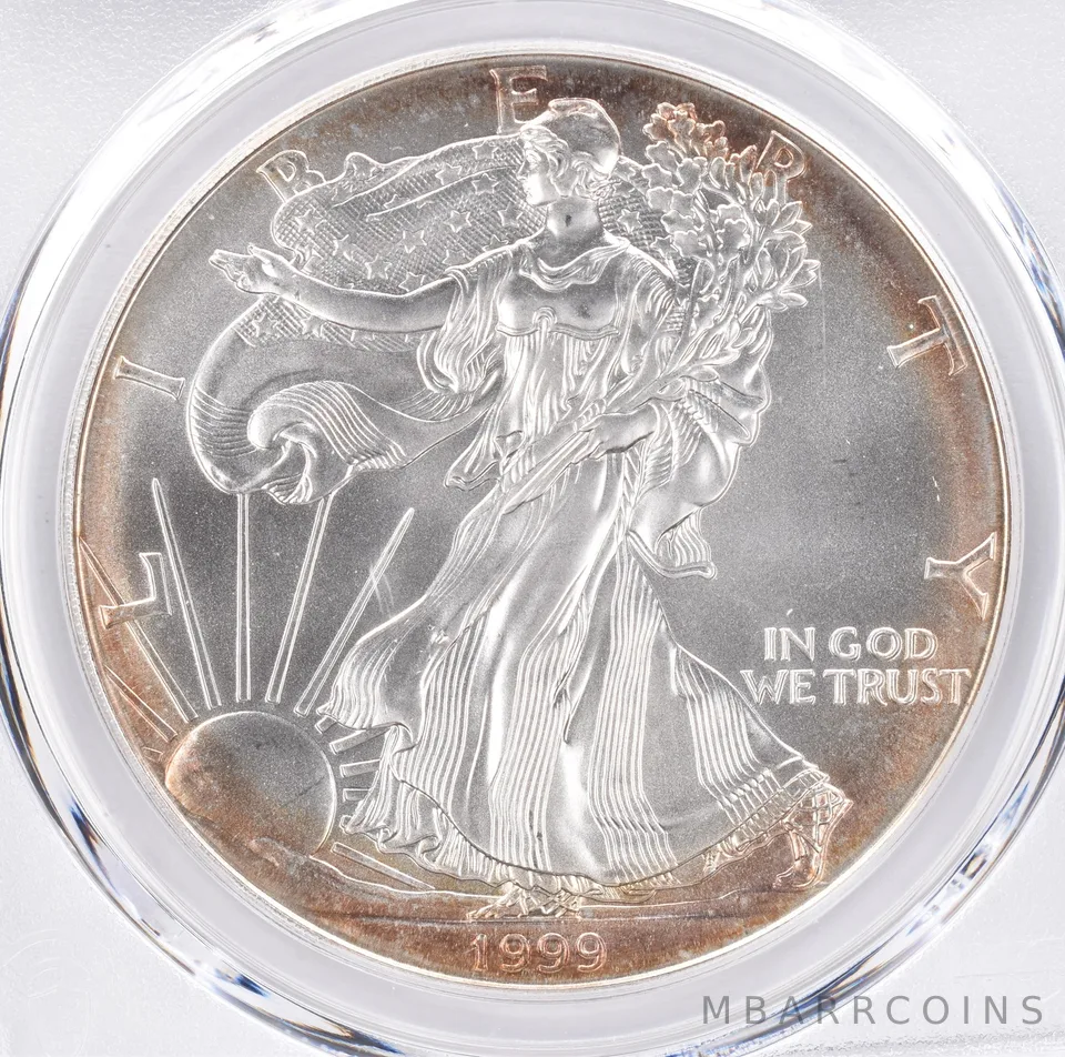 1999 American Silver Eagle MS68 PCGS Beautiful Tone *1294
