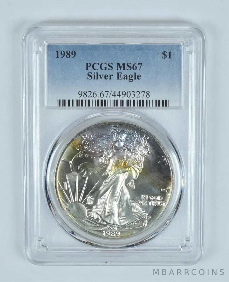 MS67 1989 American Silver Eagle - PCGS Insane Tone! a0827