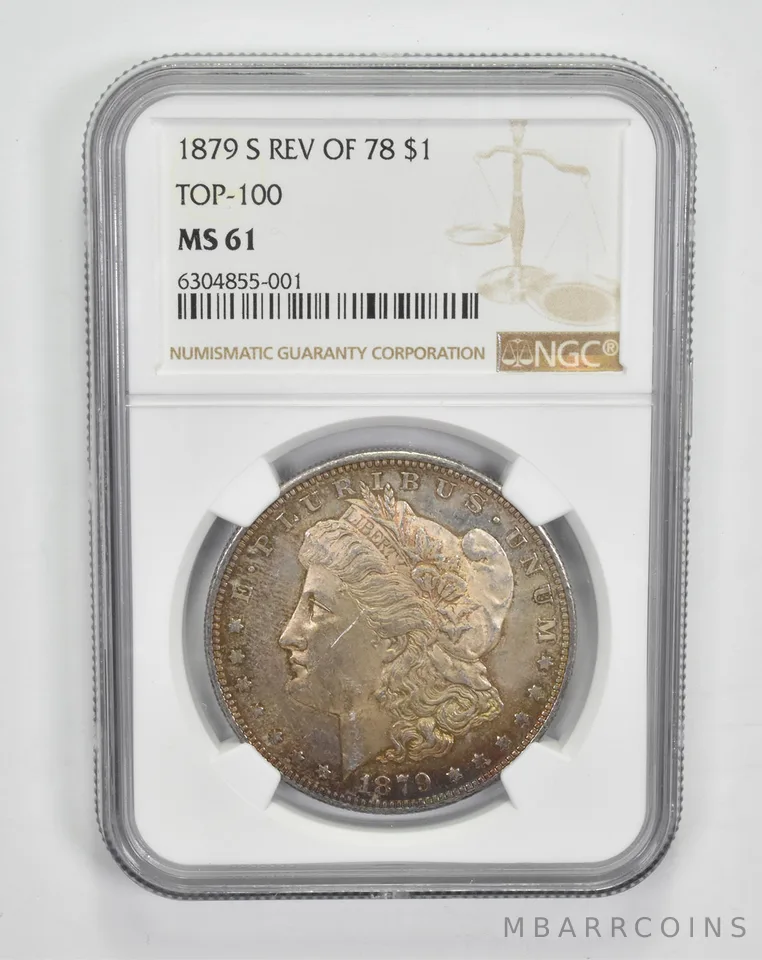 MS61 1879-S Rev Of 78 1878 Morgan Silver Dollar - Top-100 - Graded NGC a0699