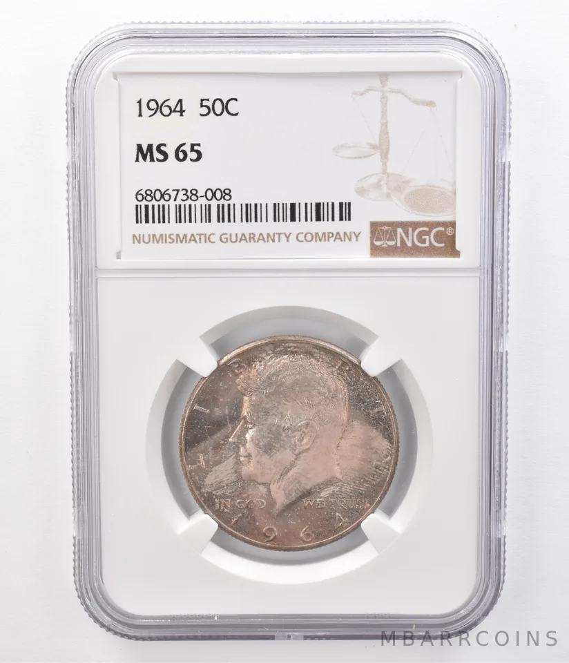 1964 Kennedy Half Dollar MS65 NGC Beautifully Toned a8604