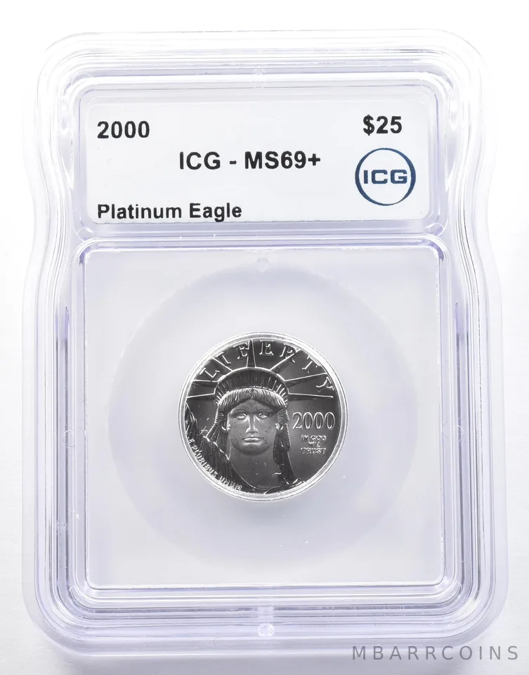 2000 $25 American Platinum Eagle 1/4 Oz Platinum MS69+ ICG