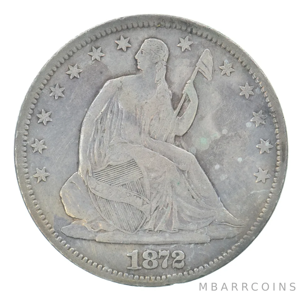 1872-S Seated Liberty Half Dollar Beautiful Tone *6242