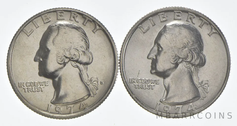 1974 P+D Washington Quarter Clad Unc Bundle