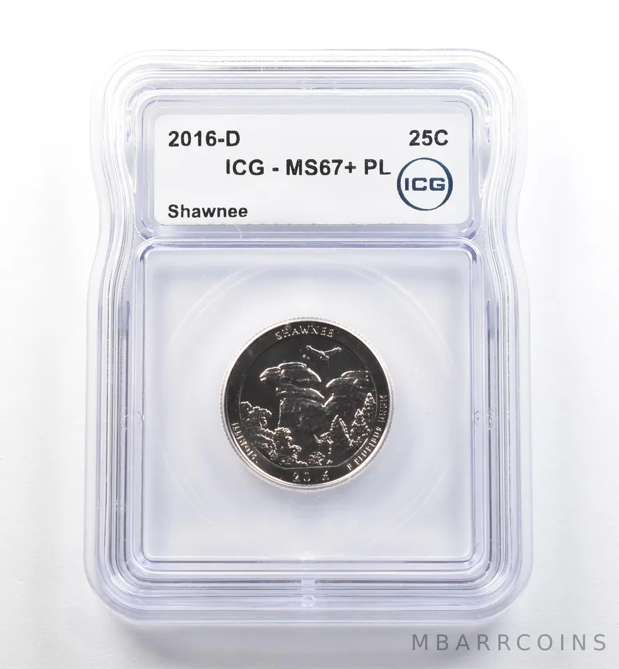 2016-D Washington Quarter ATB Shawnee MS67+ PL ICG *7466