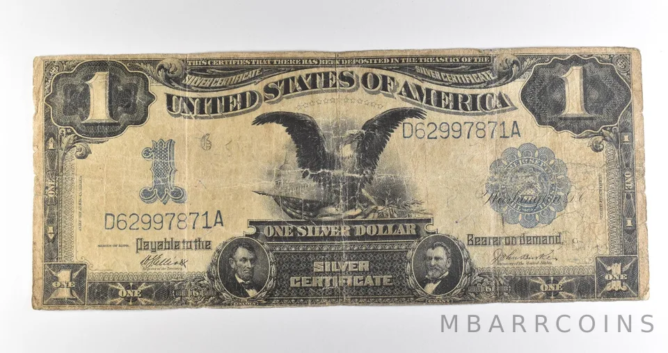 1899 $1 Silver Certificate Black Eagle Blue Seal Large Note *4513