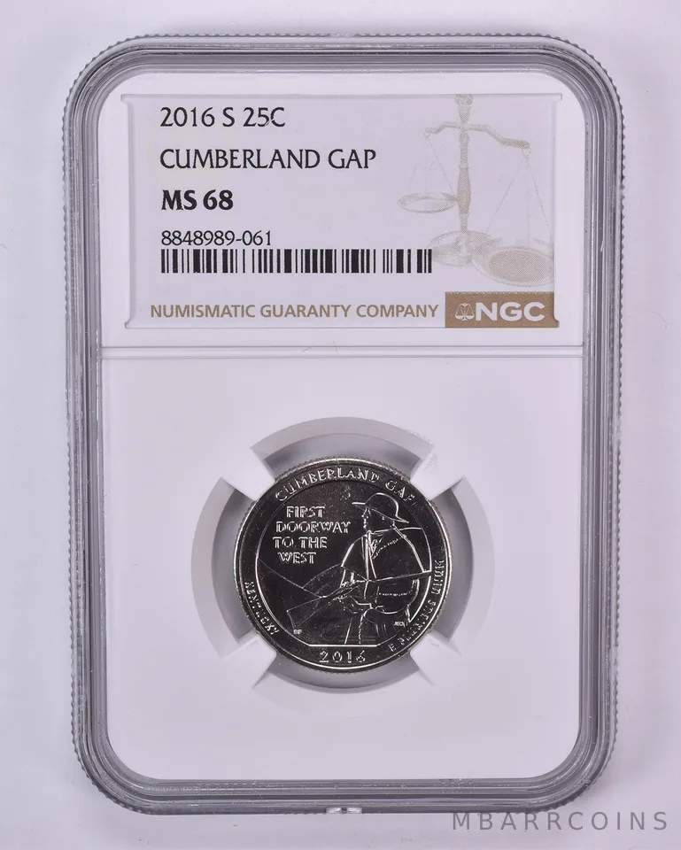 2016-S Washington Quarter ATB Cumberland Gap MS68 NGC