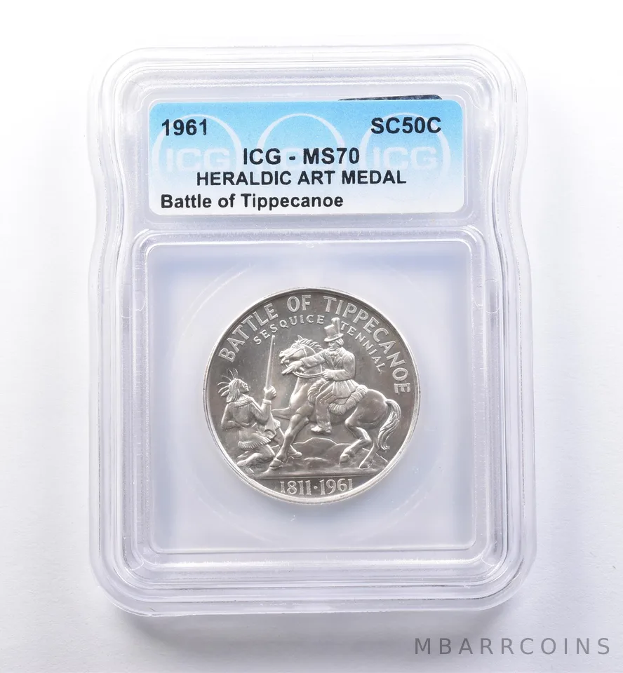 1961 So Called Half Dollar Battle Of Tippecanoe MS70 ICG *8393
