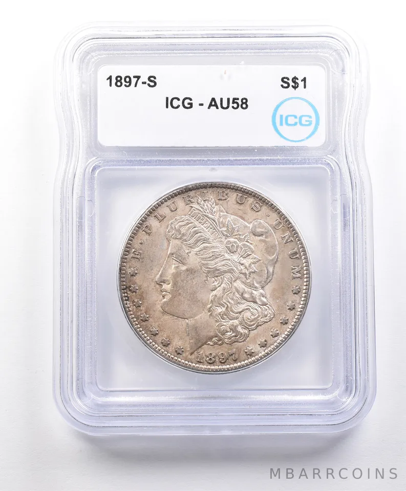 1897-S Morgan Silver Dollar AU58 ICG *3303