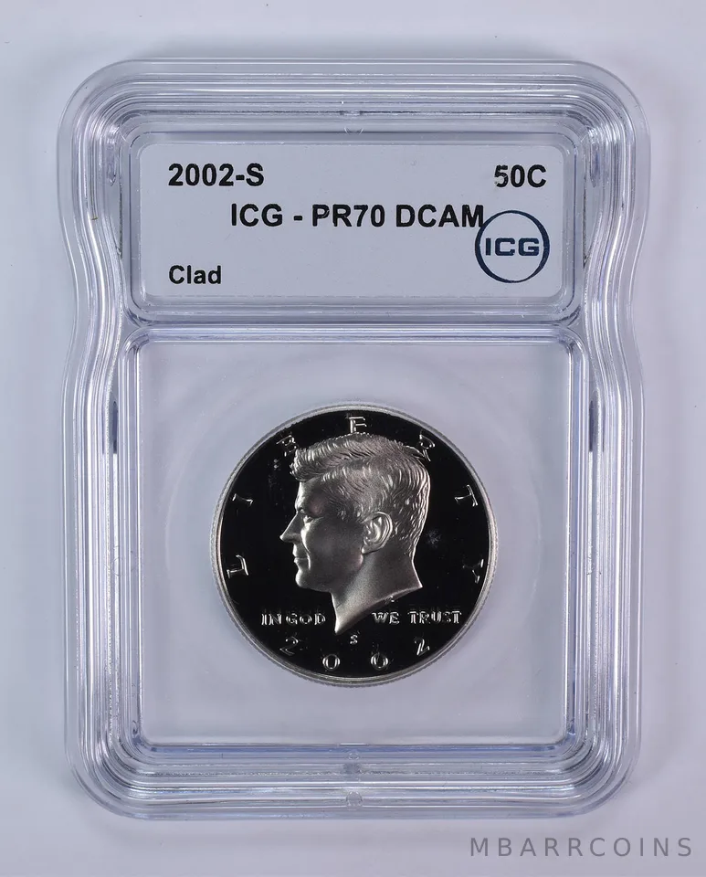2002-S Kennedy Half Dollar CLAD PR70 DCAM ICG