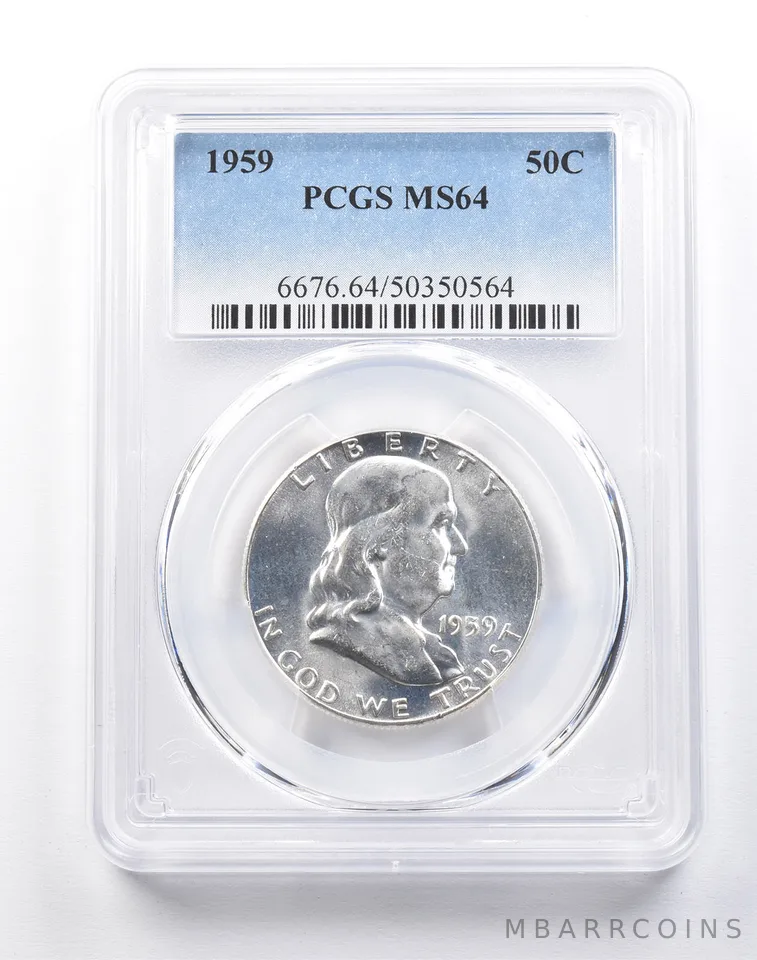 1959 Franklin Half Dollar Type 2 Reverse MS64 PCGS *4109