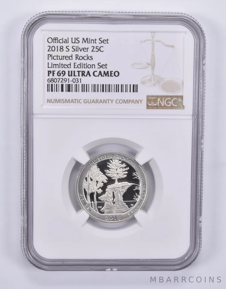 2018-S Quarter Silver Pictured Rocks Limited Edition Set PF69 UCAM NGC