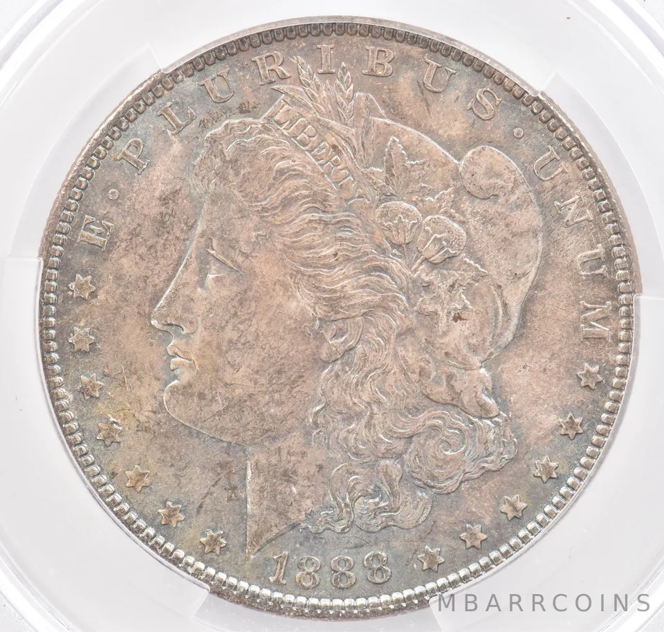 1888 Morgan Silver Dollar MS61 CAC CACg Beautiful Tone *2166