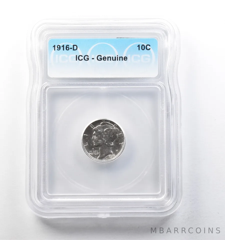 1916-D Mercury Dime Genuine ICG a5754