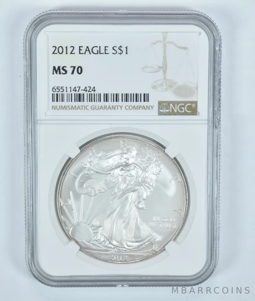 2012 American Silver Eagle MS70 NGC Brown Label