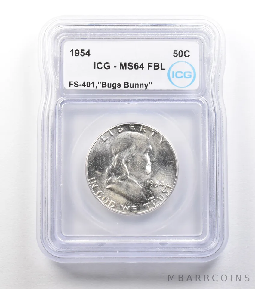 1954 Franklin Half Dollar FS-401 Bugs Bunny MS64 FBL ICG *1494