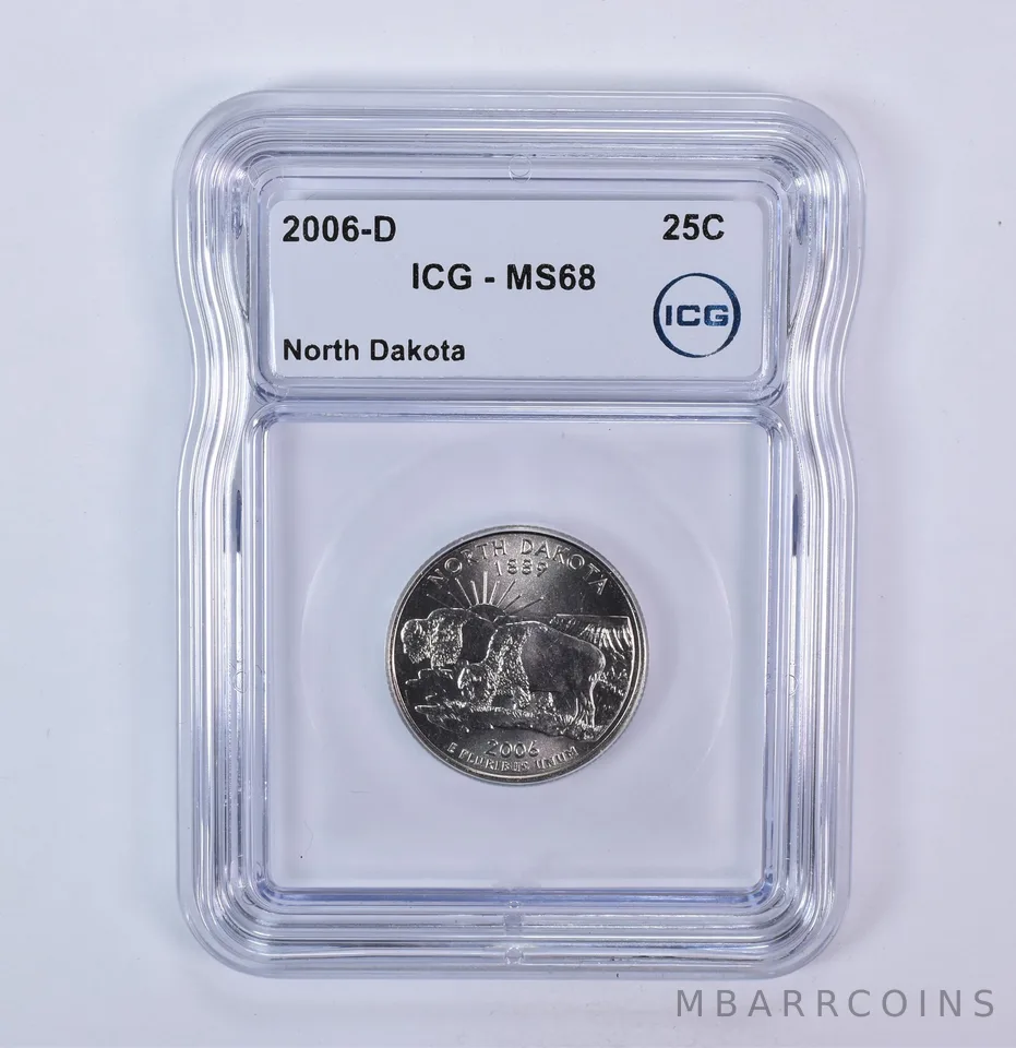 2006-D Washington State Quarter North Dakota MS68 ICG