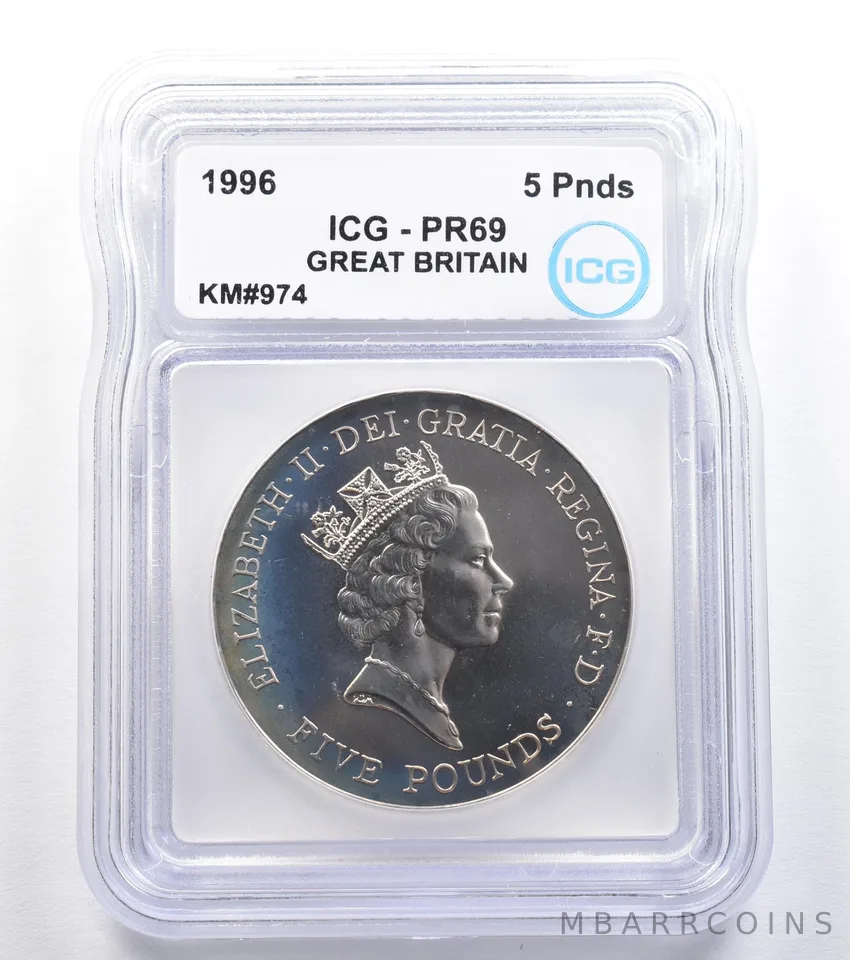 1996 Great Britain 5 Pounds KM#974 PR69 ICG *7858
