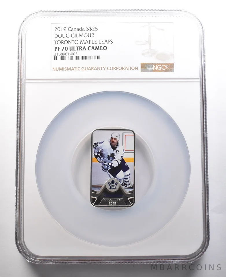 2019 Canada $25 Silver Doug Gilmour Toronto Maple Leafs PF70 UCAM NGC *8458