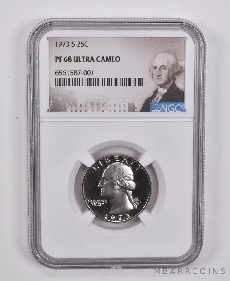 1973-S Washington Quarter PF68 UCAM NGC Special Label