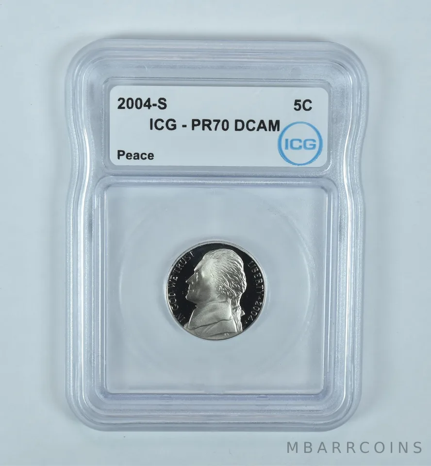 2004-S Jefferson Nickel Peace PR70 DCAM ICG