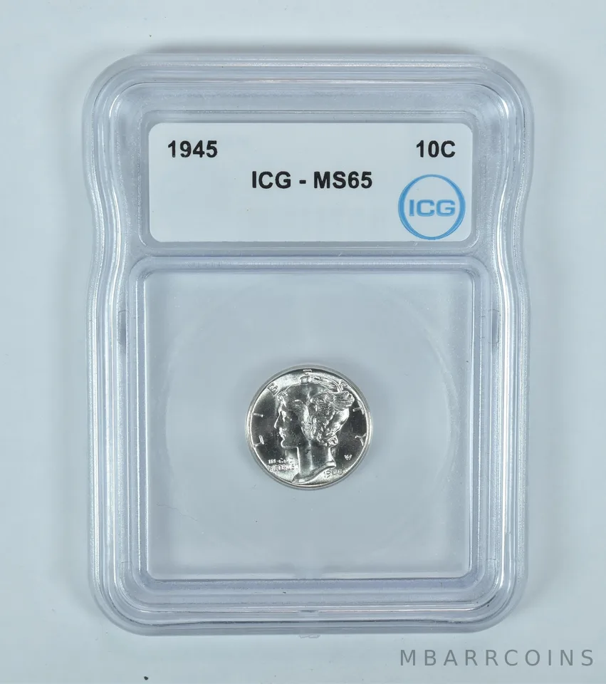 1945 Mercury Dime MS65 ICG