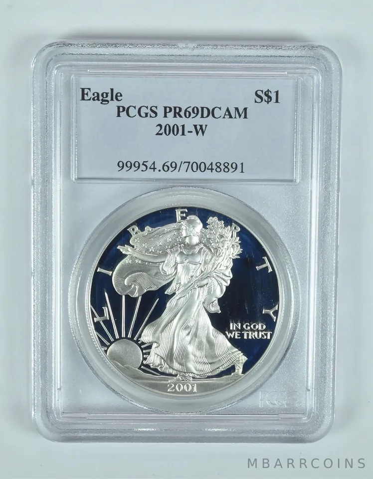 2001-W American Silver Eagle PR69 DCAM PCGS Blue Label