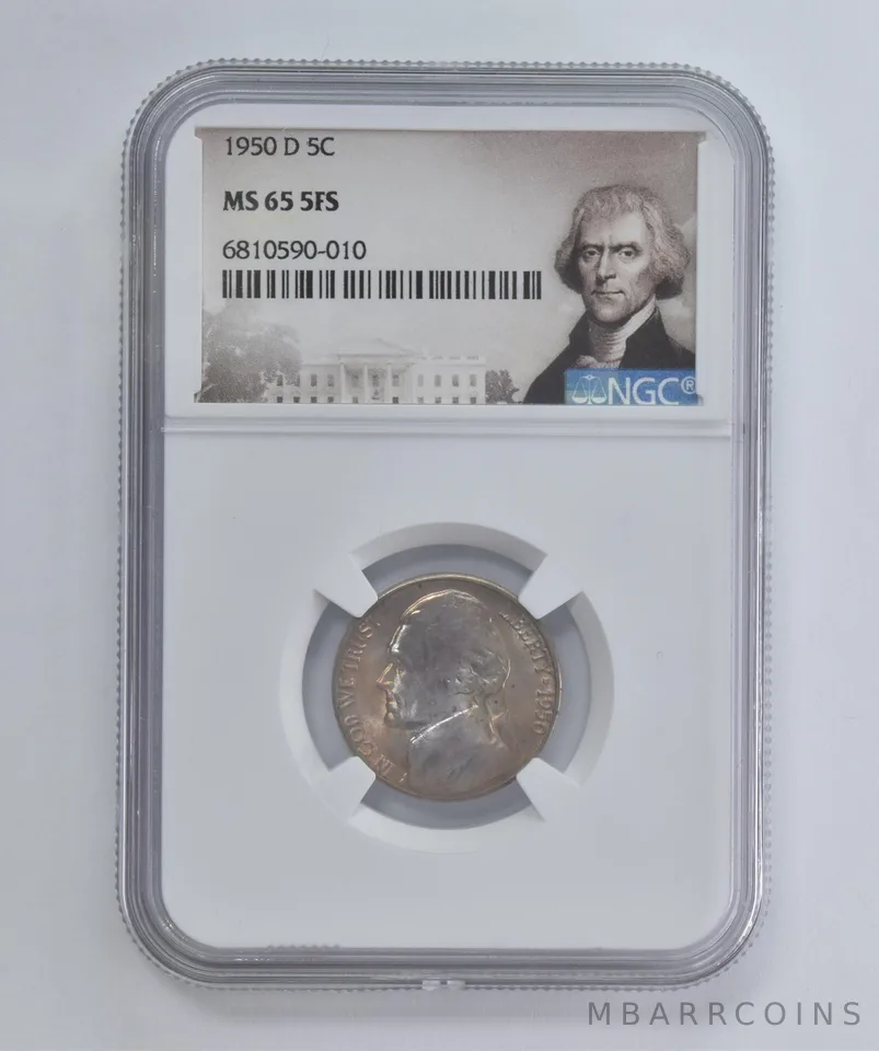 MS65 5FS 1950-D Jefferson Nickel NGC Rainbow Toned *2991