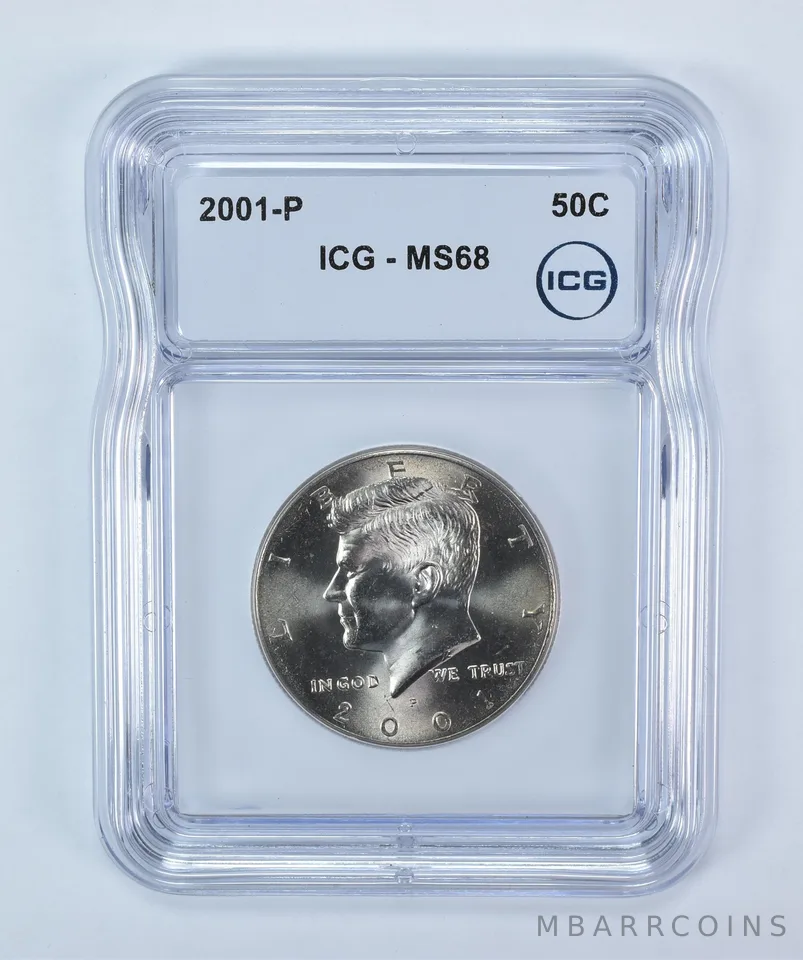 2001-P Kennedy Half Dollar MS68 ICG
