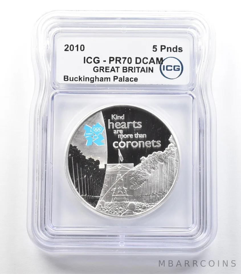 2010 Great Britain 5 Pounds Silver Buckingham Palace PR70 DCAM ICG a3691