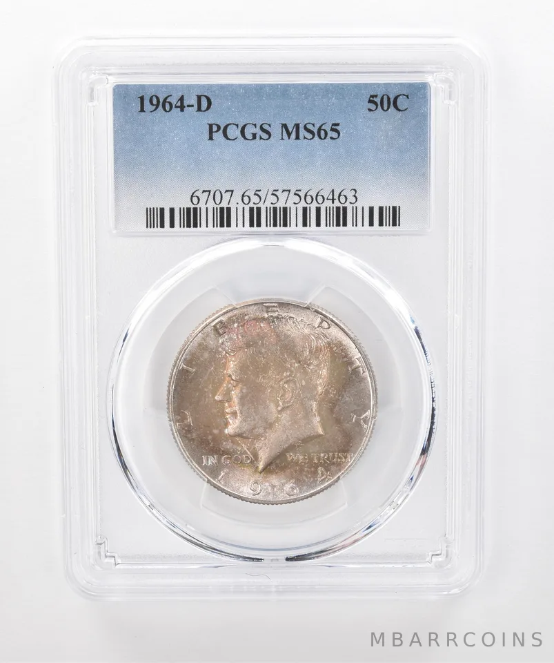 1964-D Kennedy Half Dollar MS65 PCGS Beautiful Tone a1344
