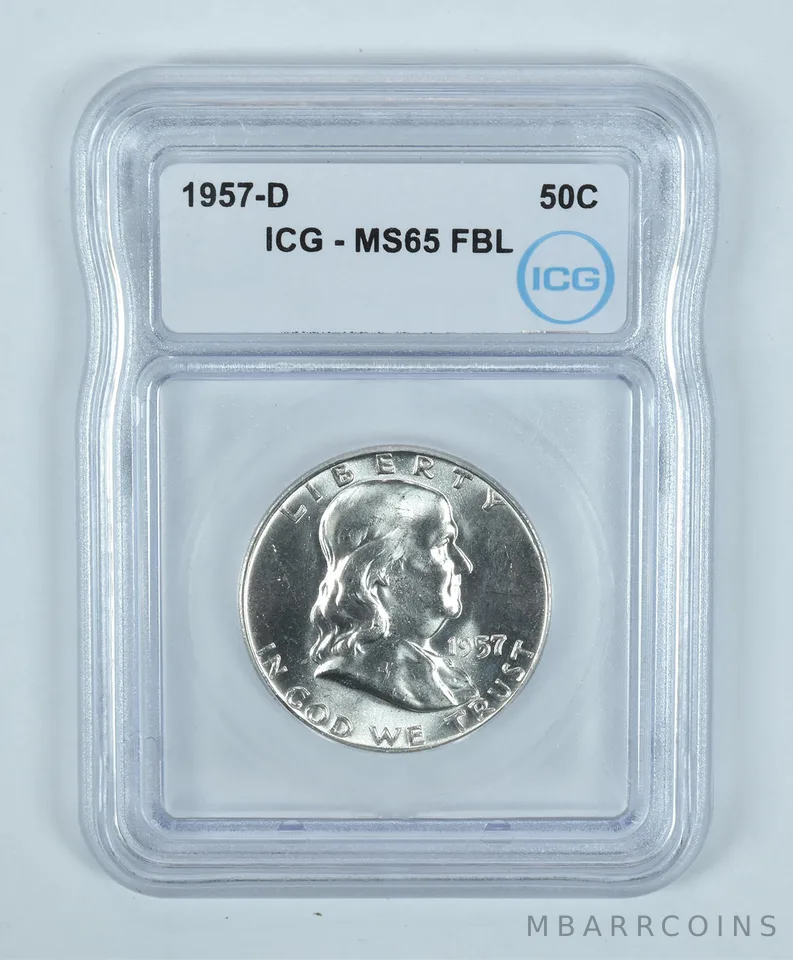 1957-D Franklin Half Dollar MS65 FBL ICG