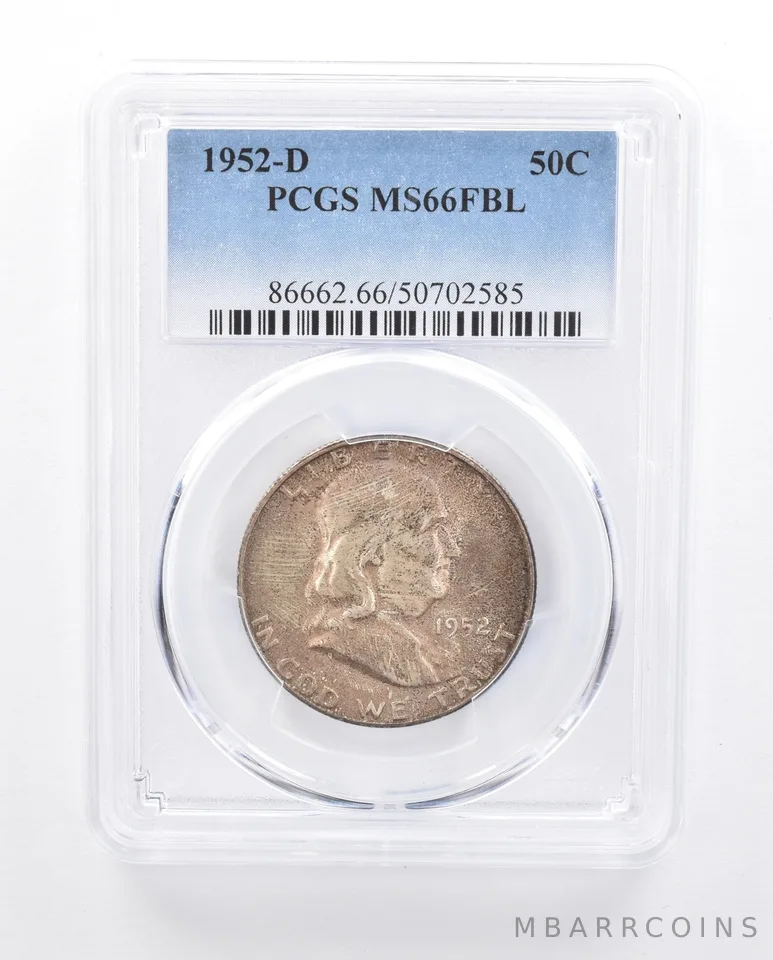 1952-D Franklin Half Dollar MS66 FBL PCGS Beautiful Tone *6069