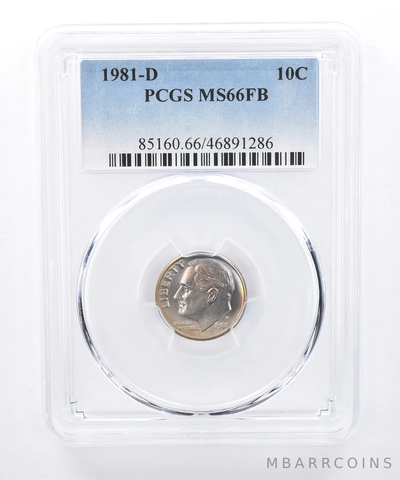 1981-D Roosevelt Dime MS66 FB PCGS Beautiful Tone *8331