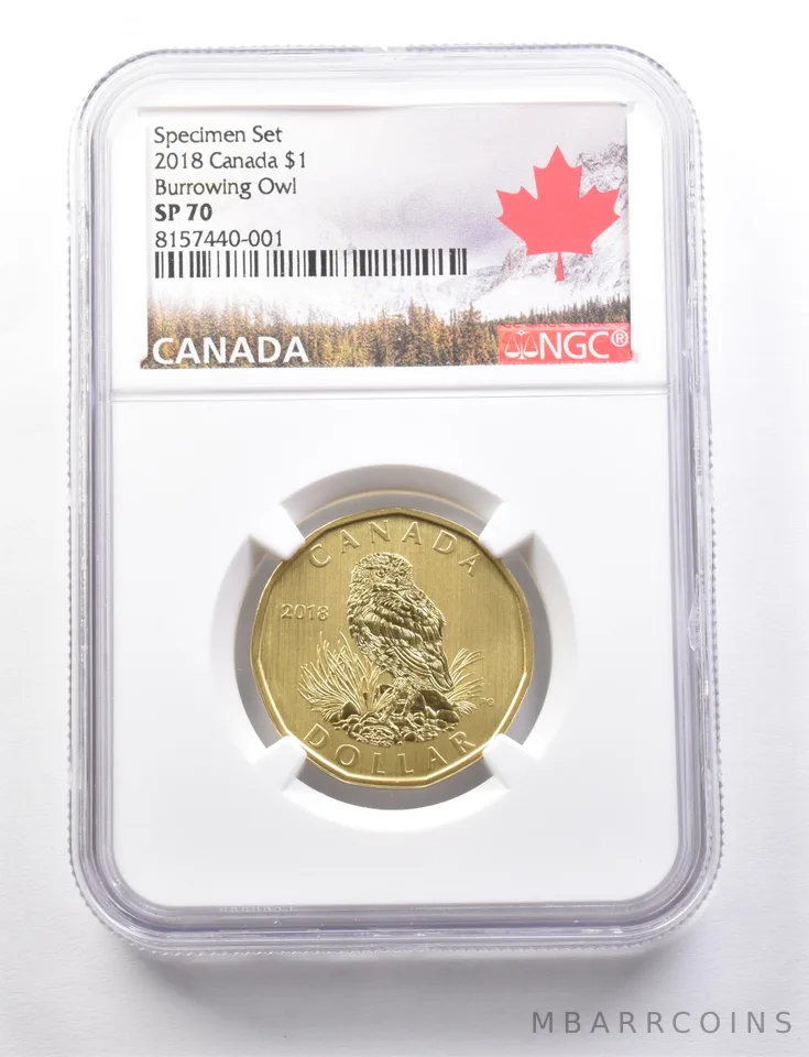 2018 Canada 1 Dollar Burrowing Owl Specimen Set SP70 NGC a7684