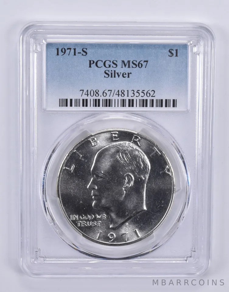 1971-S Eisenhower $1 Silver MS67 PCGS Blue Label