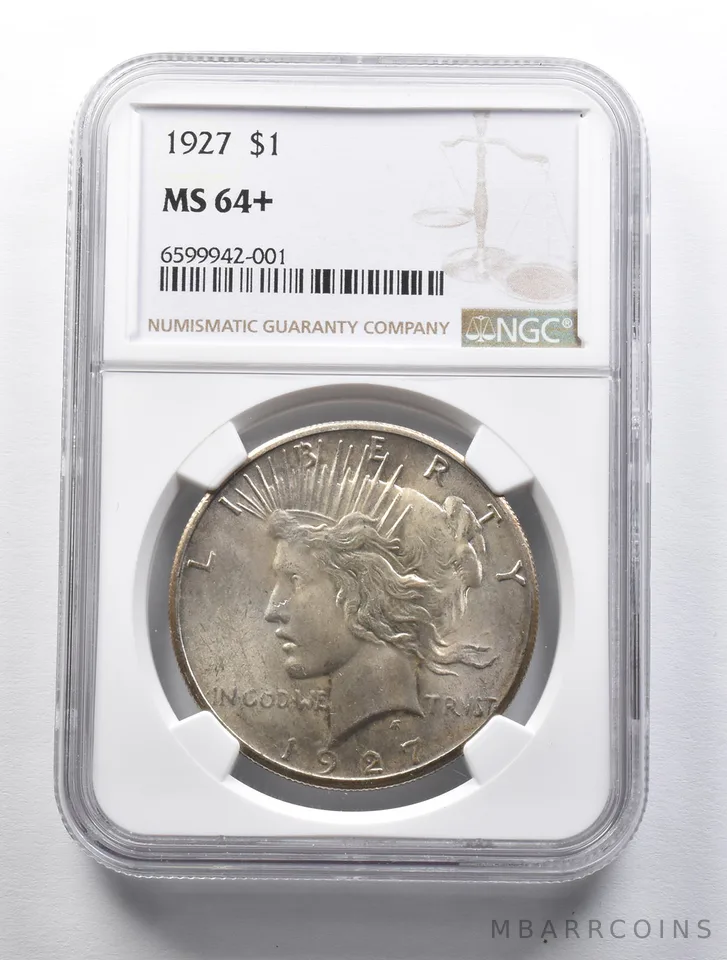MS64+ 1927 Peace Silver Dollar NGC *2231