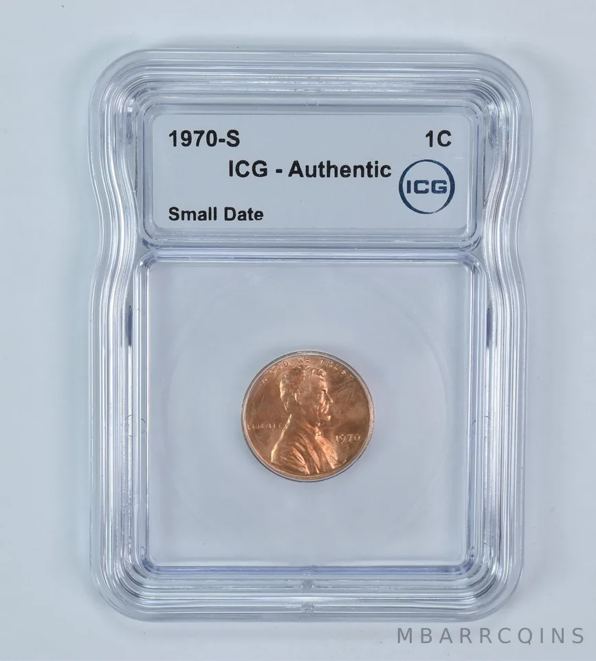 1970-S Lincoln Memorial Cent Small Date Authentic ICG