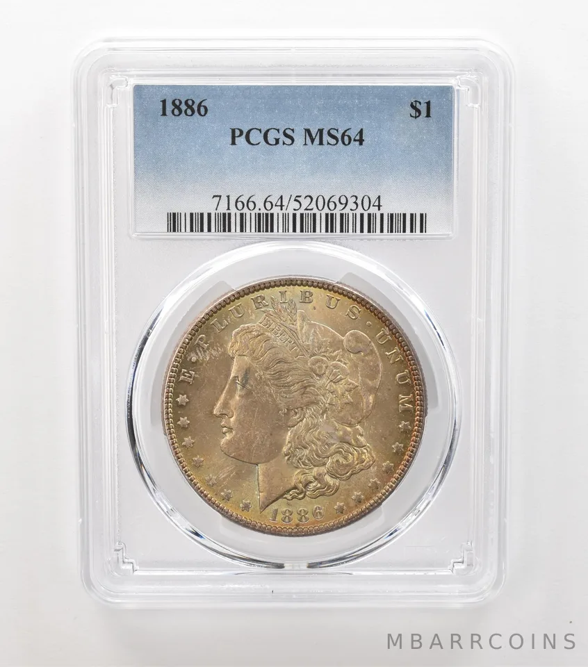 1886 Morgan Silver Dollar MS64 PCGS Beautiful Tone *6927